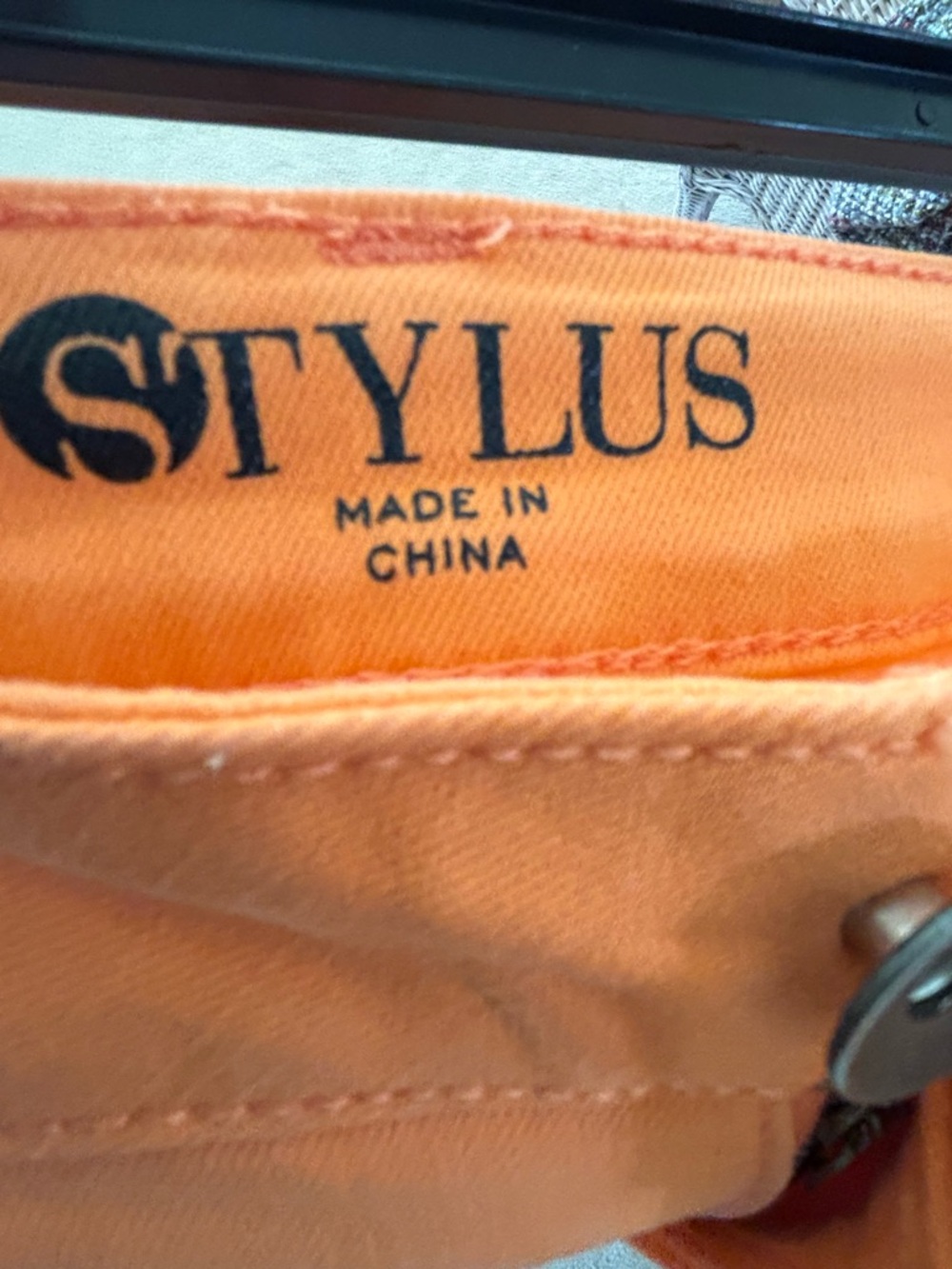 STYLUS Bright Orange Denim Waistband Detail Sz. 14 - Picture 4 of 7